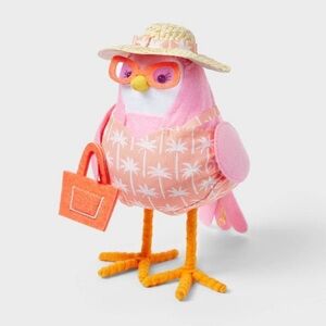 Featherly Friend Fabric Bird Decor Coral - Sun Squad™